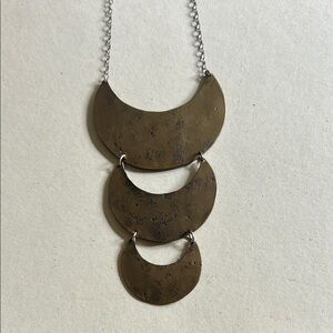 Laurel Hill Triple Moon Bronze Crescent Necklace Tribal festival statement jewe